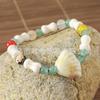 Jingdezhen Cerámica Vida Marina Vieira Pulsera Joyería Estilo Étnico Fresco Estudiante Lindo Pulsera de Cuentas Hecha a Mano