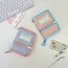 59266 Estilo Coreano Hecho a Mano Acolchado Carpeta Portátil Mini Cuaderno Almacenamiento Cubierta de Cuaderno Reemplazo Cuaderno Pequeño