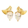 Brinco Ear Cuff Zircônia Gota d'Água Super Brilhante Cruzado Sem Furo Luxo Leve Estilo Frio High-End Nicho Exquisito Clipe de Orelha Brinco