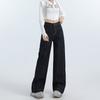 Pantalones vaqueros de pierna ancha de alta gama, sencillos y a la moda, de color naranja infantil, para mujer, de cintura alta, ajustados, informales, rectos y combinables.