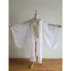 Traje de Baile con Mangas Anchas, Camisa de Mangas Largas, Ropa Exterior de Disfraz Antiguo Hanfu, Camisa de Mangas Largas, Disfraz de Cosplay Largo hasta el Suelo, Chal de Gasa de Disfraz Antiguo con Cola