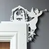 Decoración de Pared Navideña Nueva para Amazon Transfronterizo Colgante de Puerta Esquina de Puerta Jesús de Navidad Llegó a Casa Decoración