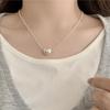 Colar com Pingente de Coração Doce para Mulheres, Simples e Versátil, em Camadas, Elegante, Geométrico, Corrente Delicada para Clavícula, Choker Estilo Ins, Tendência