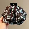 Pinza de Garra con Cinta de Lazo Floral para Mujeres Nuevo Estilo 2026 Parte Trasera de la Cabeza Pinza de Tiburón Pinza para Cabello Semirecogido Accesorio para el Cabello Pasador