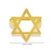 Argolas Criativas Douradas para Guardanapos de Hanukkah Hotel Restaurante Decoração de Mesa Estrela de Davi de Metal Decoração de Toalha de Mesa Fivela de Guardanapo