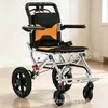 Cadeira de Rodas de Avião, Leve, Compacta, Dobrável para Idosos, Pequena, Portátil, Simples, Carrinho Ultraleve