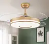 Lámpara Ventilador para Comercio Exterior, Lámpara Ventilador Invisible, Lámpara de Ventilador de Techo Simple Moderna para Restaurante, Lámpara de Ventilador de Techo Integrada para Sala de Estar