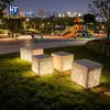 Bloco UHPC combinação cimento translúcido banco infantil área de brincar banco luminoso paisagismo concreto translúcido personalizado