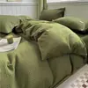 Conjunto de Roupa de Cama de Algodão Puro Estilo Wabi-sabi Conjunto de Quatro Peças Algodão Integral Listras Pretas e Brancas Capa de Edredom Roupa de Cama com Toque de Luxo Lençol de Cama Conjunto de Três Peças Lençol com Elástico