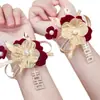 Flor de Pulso para Madrinha Flor de Mão de Alto Nível para Noiva e Irmãs Casamento Mori Casamento Super Fada Pulseira Flor Coreana