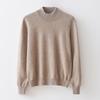 100 Pure Cashmere Feminino Cor Sólida Semi-gola alta Base Cashmere Suéter Novo Slim-fit All-match Estilo Commuter Sweater