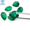 Venta al por mayor del fabricante Gema sintética verde con forma de pera nano Piedra suelta verde nano con forma de gota de agua Superficie de anillo de gota de esmeralda