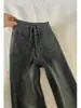 Jeans micro-flare negros y grises para mujer, nuevo estilo de otoño, de cintura alta, adelgazantes para tallas grandes, tipo cuerpo de pera, pantalones de campana elásticos