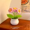 Presente de aniversário meninas criativas enviar namoradas carro pequenos enfeites decoração de mesa buquê de girassol flores tecidas à mão