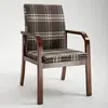 Silla de Comedor de Madera Maciza para Uso Doméstico, Reposabrazos y Respaldo Sencillos de Madera Curvada, Silla para Oficina y Residencia de Ancianos, Silla de Mahjong, Silla Cómoda Nórdica Moderna