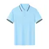 Camisa Polo de Manga Corta Bloque de Color con Tres Rayas, Unisex, Estilo Veraniego de Moda, Seda de Hielo, Fresca y Cómoda, Versátil, Cuello Camisero, Al Por Mayor