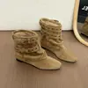 Botas femininas estilo retrô com salto grosso em couro sintético, nova coleção outono 2026, estilo retrô com salto oculto, fivela de cinto, botas western, botas de montaria