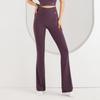Pantalones de Yoga de Pierna Ancha Nuevos Transfronterizos para Mujer Cintura Alta Cadera Bolsillo Lateral Deportes Sensación Desnuda Casual Correr Sueltos Acampanados