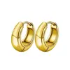 Brincos de Aço Titânio Mais Vendidos Transfronteiriços para Mulheres, Conjunto Simples de Brincos de Ouro 18K, Joia Feminina Espessa e Leve para Presente