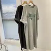Verão Feminino Garota Cheinha Plus Size Casual Roupa Externa Fina Manga Curta Estampada Vestido Preguiçoso Comprimento Médio Solto Emagrecimento Tendência Quadril