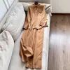 Conjunto Duas Peças Primavera 2026 Novo: Blusa Top de Tencel e Linho + Calça Wide Leg Atacado N6Gtz7211