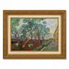 Pintura al Óleo Estilo Jardín de Olivos Campo de Van Gogh con Marco Dorado Vintage Sala de Estar Entrada Arte de Pared con Marco Pintura Decorativa Decoración de Pared para Casa de Huéspedes