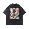 Camiseta de Manga Curta Estilo Hip-hop Rap Americano com Estampa de Personagens Masculina e Feminina Retrô Antiga Versátil Casual