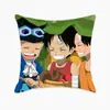 Serie One Piece Dibujos Animados Personajes Luffy Solon Funda de Almohada para el Hogar Animación Imitación Súper Suave Sofá Cómic-Con Almohada