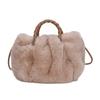 Bolsa Nuvem, Nova Bolsa Pelúcia de Pele de Coelho da Moda Outono e Inverno, Bolsa Transversal Plissada, de Mão, Moderna e Versátil, Peluda Feminina