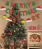 Bandera de Navidad Decoración de Fiesta Pancarta Letras Bandera Decoración de Flores de Papel Pancarta Árbol de Navidad con Brillo Rojo y Verde
