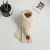 Cachecol de Lã com Etiqueta de Couro Estilo Coreano para Crianças, Cachecol de Lã Quente de Inverno para Meninos e Meninas, Aquecedor de Pescoço de Bebê Versátil e Fofo