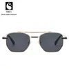 Gafas de Sol de Moda Transfronterizas, Gafas Retro de Metal Cuadradas con Doble Puente, Gafas de Sol Sencillas, Gafas de Protección Solar para Hombres y Mujeres