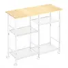 Carrito de Almacenamiento de Cocina Transfronterizo Estante de Almacenamiento Acero al Carbono con Ruedas Estante de Almacenamiento para Horno de Microondas Estante para Horno Engrosado