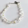 Pulsera de Cristal de Forma Irregular Natural, Fragmentos de Cristal Irregulares, Transparente, Pulsera para Mujer, Pulsera para Mujer, Joyería al por Mayor
