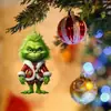 2026 Transfronterizo Nuevo Dibujo Animado Navideño Grinch Colgante Creativo Decoración de Árbol de Navidad Acrílico