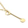 Collar de acero inoxidable con 26 letras, nuevo estilo coreano, con diseño de rueda de tarjeta, combina con todo, estilo de celebridad de Internet, estilo frío y fresco, para mujer.