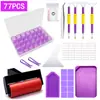 Novo conjunto de ferramentas de pintura diamante funil furadeira inventário furadeira caneta cola roxo 28 grade caixa de armazenamento acessórios acessórios