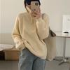 Diseño de Punto con Cuello Alto y Media Cremallera para Mujer Otoño e Invierno 2024 Nuevo Estilo Holgado y Perezoso Versátil Top de Punto para Mujer