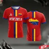 Camiseta Estampada Bandera de Venezuela Verano Hombres Ropa de Entrenamiento de Fútbol Jóvenes Deportes al Aire Libre Transpirable de Secado Rápido