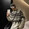 Camada Base de Lã Jacquard para o Natal Atacado Outono Inverno Gola Redonda Tricô Suéter Masculino Fair Isle