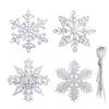 Decorações de Floco de Neve de Natal 10,5 cm Decorações de Fio de Floco de Neve de Natal Decoração de Guirlanda de Árvore Presentes