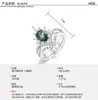 Amazon Venta Caliente Transfronteriza Anillo de Corona de Ágata Acuática Natural Plata S925 Incrustado Anillo de Pareja Musgo Verde de Moda y Versátil