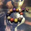 Pulsera Original de Madera con Múltiples Cuentas, Cuentas de Ébano, Madera Nanmu de Seda Dorada, Pulsera para Hombres y Mujeres, Estilo de Pareja