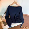 Suéter de punto Andi Velvet Estilo Pura Pasión de un Hombro Descubierto para Mujer en Otoño de Gama Alta Tejido Perezoso Prenda Interior