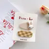 Grampo de Cabelo Laço Xadrez Coração Tecido Japonês e Coreano Grampo BB Cor Sólida Grampo para Franja Lateral Menina Doce Acessório de Cabelo