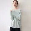 Suéter 100% cachemir puro para mujer, nuevo modelo otoño e invierno, suéter de punto sin costuras de cuello redondo liso de 12 puntos, suéter de manga larga