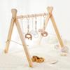 Adornos de fitness de madera de estilo nórdico, estante de fitness para bebés, campana de juguete para niños, accesorios de fotografía, decoración interior