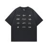 Camiseta de Manga Corta de Diseño Moderno de Calle Medio Rociado Desgastado Lavado para Hombre y Mujer, Verano Ajuste Holgado, Camiseta Moderna para Pareja para Verano