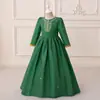 Nuevo Vestido Formal para Niña de Comercio Exterior Vestido de Princesa Vestido de Noche de Manga Larga Estampado Floral Atuendo de Flor de Boda