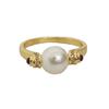 Anel vintager medieval de trânsito de pérola para mulheres 2024 novo anel de nicho de palácio leve luxo high-end